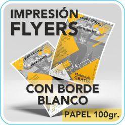 Impresión de Flyers con borde blanco en papel de 100 gramos