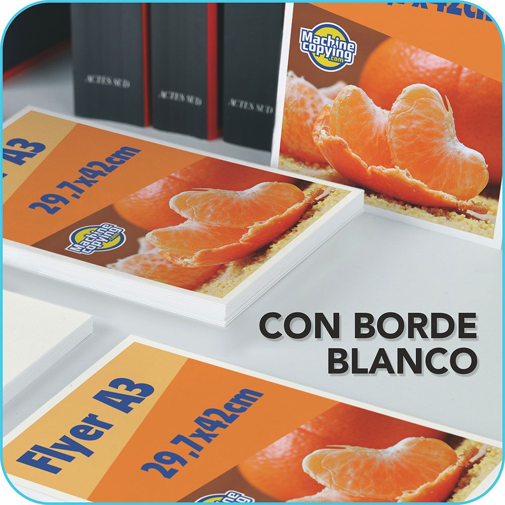 Impresión de Flyers con borde blanco de tamaño A3