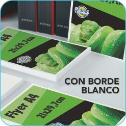 Impresión de Flyers con borde blanco de tamaño A4