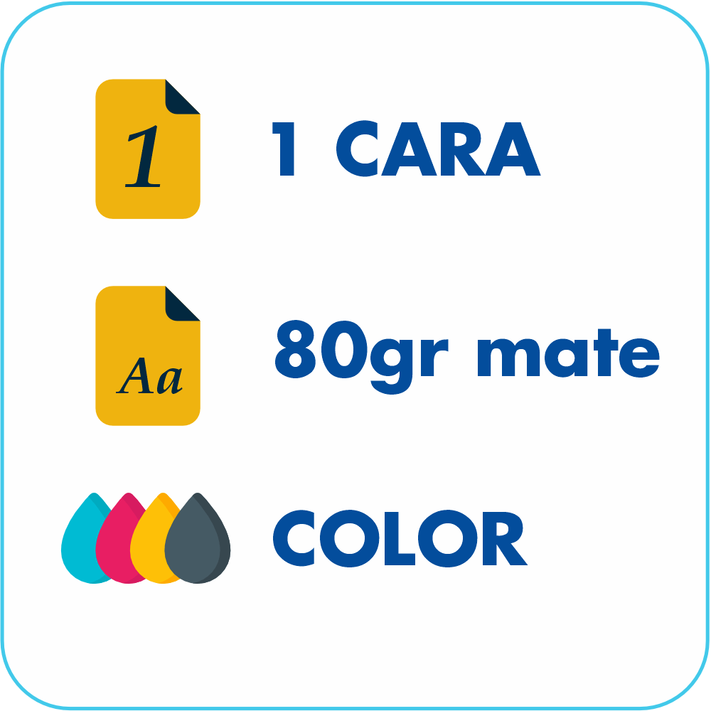 Impresiones COLOR por una cara en papel 80 gr. mate