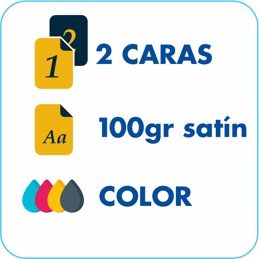 Impresiones COLOR por las dos caras en papel 100 g. brillo